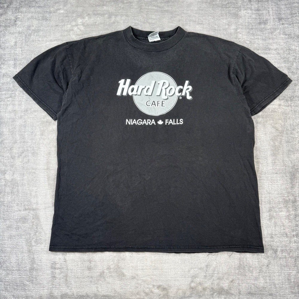 Hard Rock Cafe Shirt Men XL Black Niagara Falls Canada Vintage 90s Faded